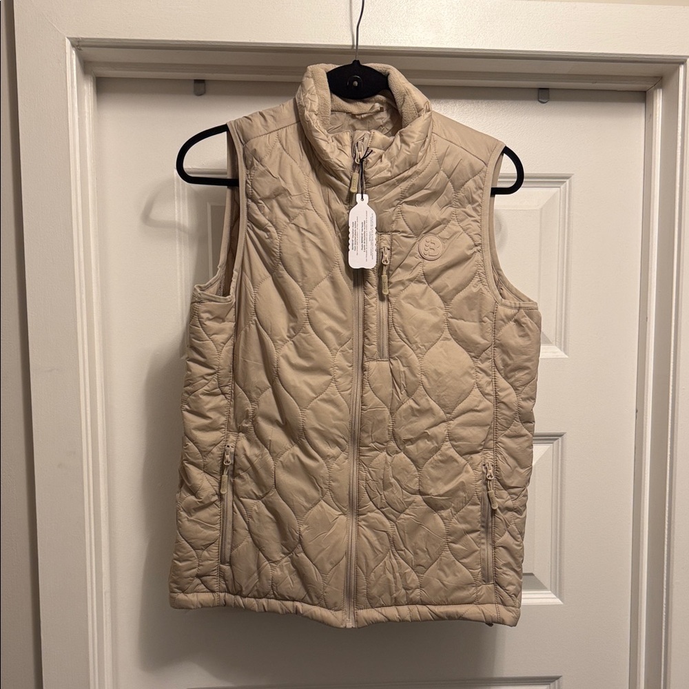 Bench Women's Quilted Beige Vest - Lightweight Layering